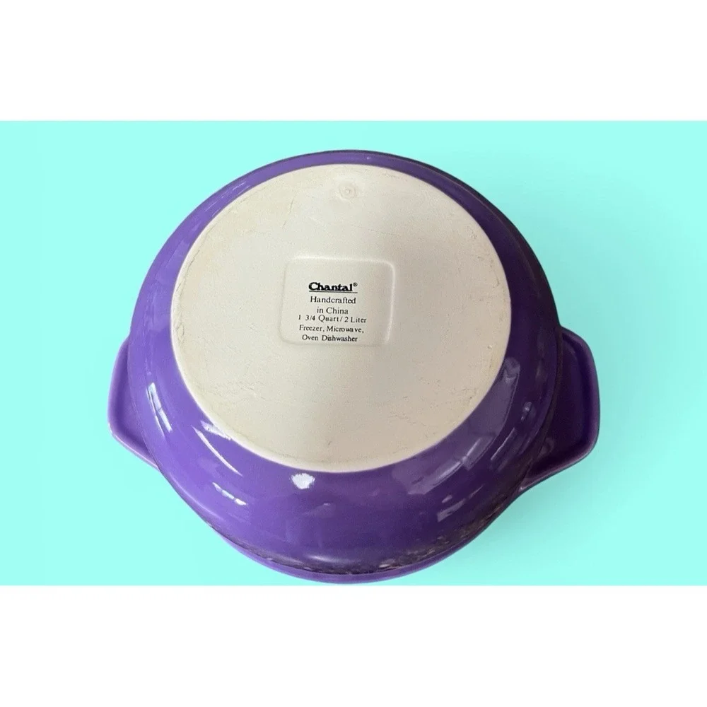 Chantal Purple‎ Lavender Covered Casserole Dish Bowl 1 3/4 Quart Kitchen Spring